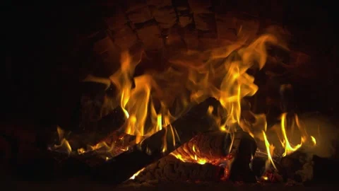 Old firewood oven heating up for bread and pizza baking Stock Footage 145926290