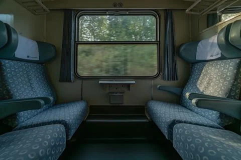 Old first class compartment in fast train near Ceske Budejovice CZ 09 18 2024 Stock Photos
