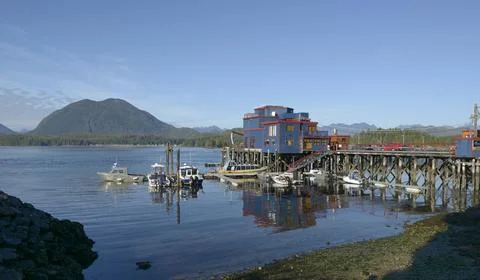 Old fish processing plant, Tofino. Stock Photos