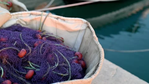 Old fishing net Stock Footage 247695432