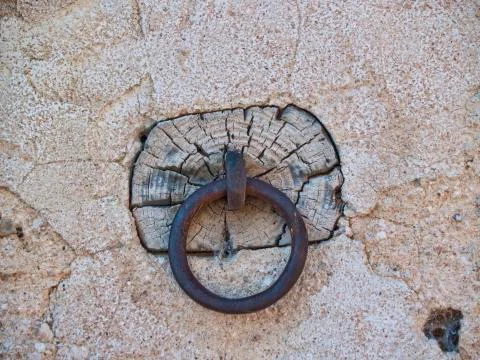 Old fixing ring on a wall outside of a building Stock Photos