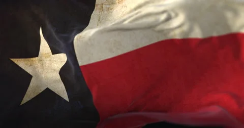 Old flag of american state of Texas, United States. Loop 스톡 동영상 208907863