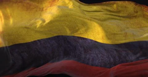 Old flag of Colombia waving Stock Illustration