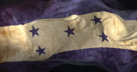 Old flag of Honduras waving. Loop Vídeos de archivo 200991476