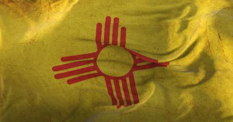 Old flag of New Mexico state, region of the United States Stock Illustration