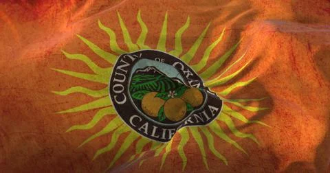 Old flag of Orange county, state of California, United States Stock Illustration