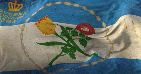 Old flag of Queens county, New York, United States Stock Illustration