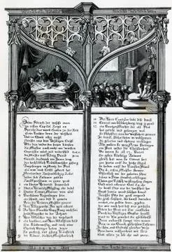The old flag of the Ulm singing school backside Historical illustration from イラスト素材