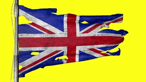 Old Flag of United Kingdom Stock Footage 72450643