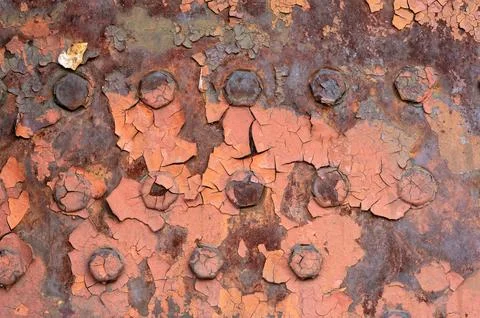 Old flaked red paint Stock Photos