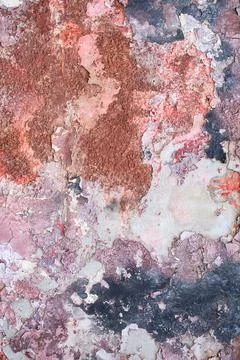 Old flaky wall with destroyed plaster. Renovation of old house. Industrial st Stock Photos