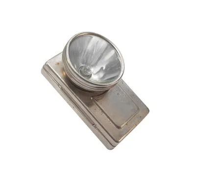 Old flashlight angle view. Stock Photos