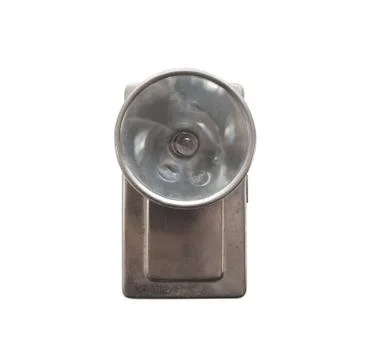 Old flashlight front view Stock Photos