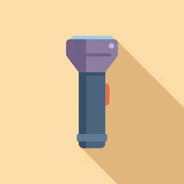 Old flashlight icon flat vector. Travel equipment 스톡 일러스트