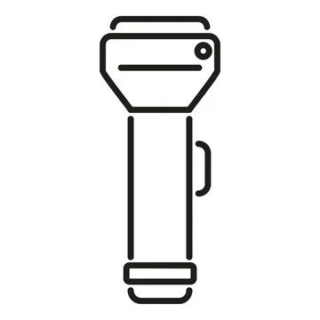 Old flashlight icon outline vector. Travel equipment Stock Illustration