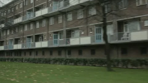 Old flats in Arnhem Stock Footage 21240895