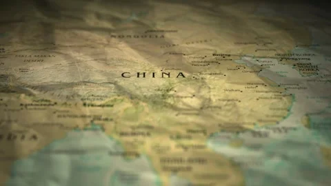 Old Flickering China Map Background Animation Stock Footage 310946722