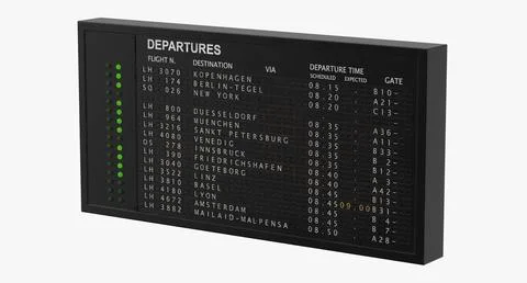 Old Flight Information Board 01 3D Model