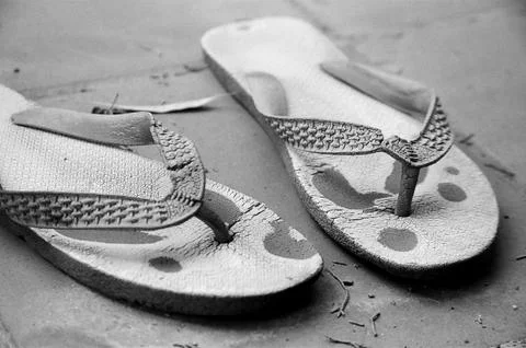 Old flip-flops Stock Photos