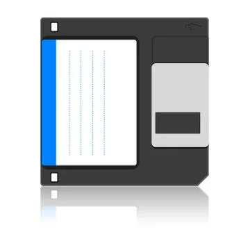 Old floppy disc for computer data storage Stock Illustration