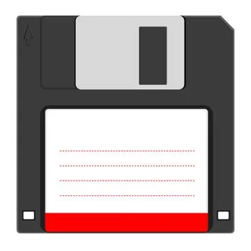Old floppy disc for computer data storage Stock Illustration