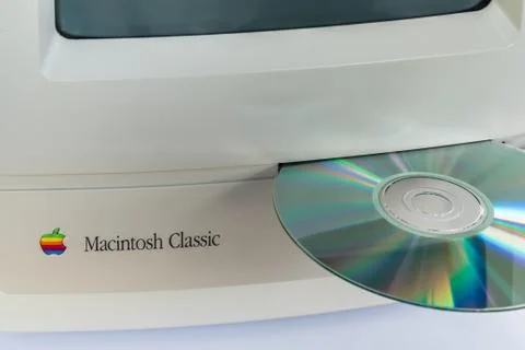 An old floppy disk drive does not fit a CD Stock Photos