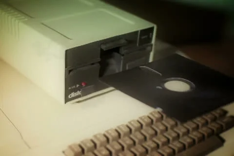 Old Floppy Disk Drive NTSC 스톡 동영상 25856171