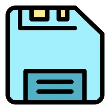 Old floppy disk icon color outline vector イラスト素材