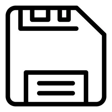 Old floppy disk icon, outline style Stock Illustration