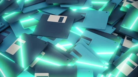 Old Floppy Disks Stock Footage 145274102