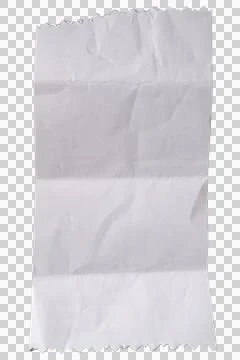 Old folded Receipt Paper Template with Zigzag Torn Edge Stock Photos
