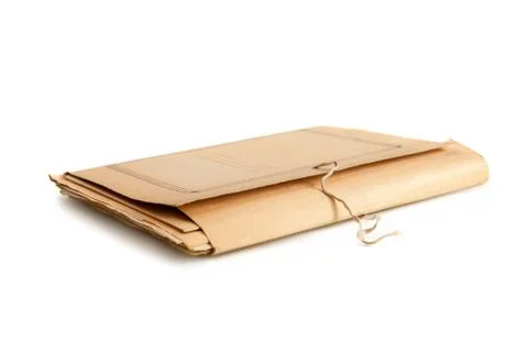 Old folder isolated on white background with clipping path Stock Photos