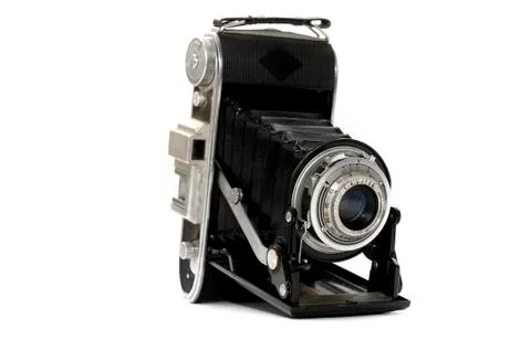 Old folding camera Stock Photos