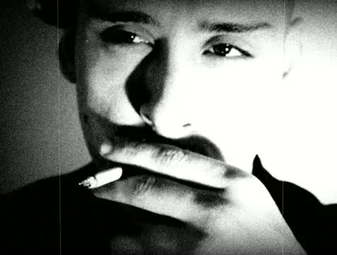 Old footage Man Smoking 4 Stock Footage