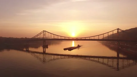 Old footbridge in Kyiv Stock Footage 228214189