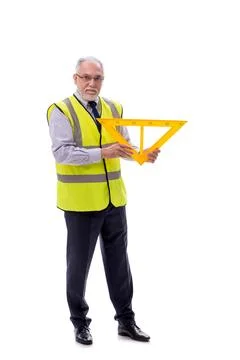 Old foreman isolated on white Stock Photos