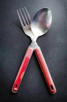 Old fork and spoon Stock Photos