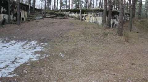 Old forts in Mangalsala, Riga, Latvia on the Baltic sea coast Stock Footage 47236853