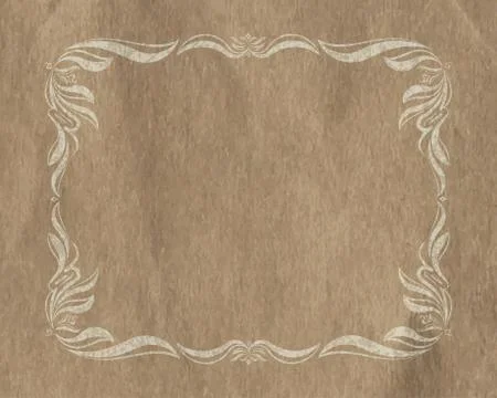 Old frame on aged paper with empty space for text. Retro vintage greeting c.. Stock Illustration