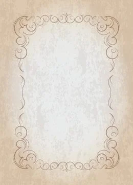 Old frame with the blacked out edges and a blank space for text. Retro vintag Illustrazione stock