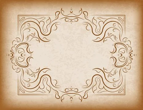 Old frame with the blacked out edges and a blank space for text. Retro vintag 스톡 일러스트