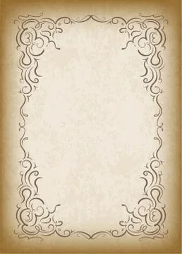 Old frame with the blacked out edges and a blank space for text. Retro vintag Stock Illustration
