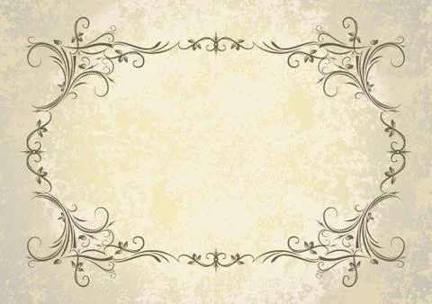 Old frame with the blacked out edges and a blank space for text. Retro vintag Stock Illustration