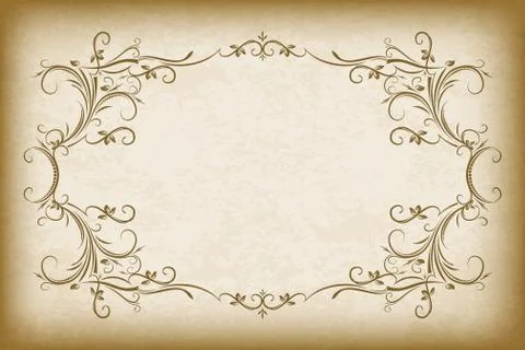 Old frame with the blacked out edges and a blank space for text. Retro vintag Stock Illustration
