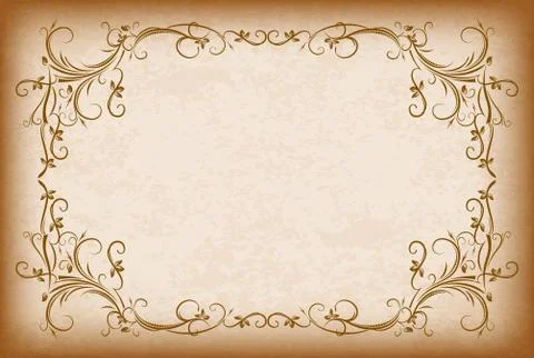 Old frame with the blacked out edges and a blank space for text. Retro vintag 스톡 일러스트