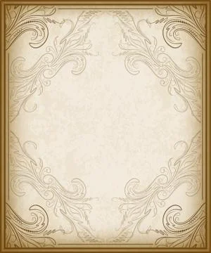 Old frame with the blacked out edges and a blank space for text. Retro vintag Ilustración de archivo
