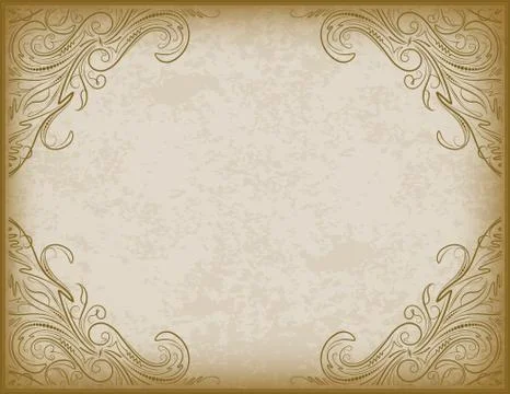 Old frame with the blacked out edges and a blank space for text. Retro vintag Stock Illustration