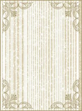 Old frame with cracked striped background in gentle tones.Retro vintage greet Stock Illustration