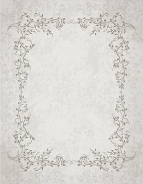 Old frame on grunge style background with blank space for text. Retro vintage Stock Illustration