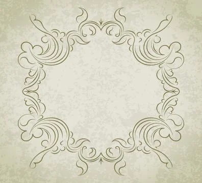 Old frame on grunge style background with blank space for text. Retro vintage Ilustración de archivo